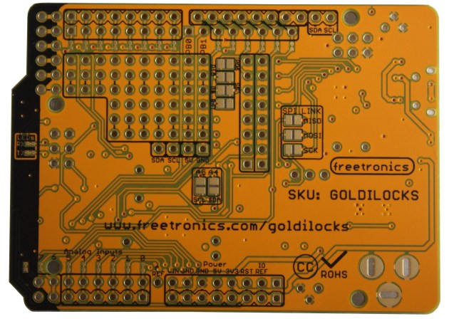 Goldilocks v1.1 PCB Back